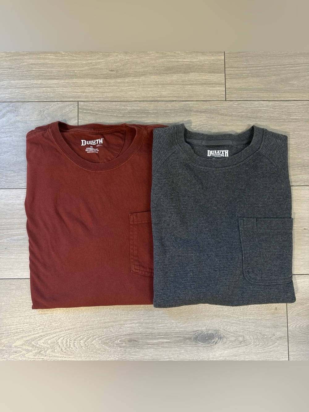 Lot Of 2~DULUTH Men’s Size M Long Sleeve Crew Neck T Shirts Workwear Grey